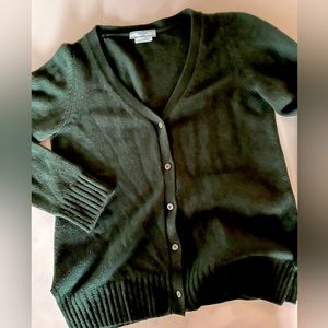 Prada 100% cashmere forest green cardigan size small medium